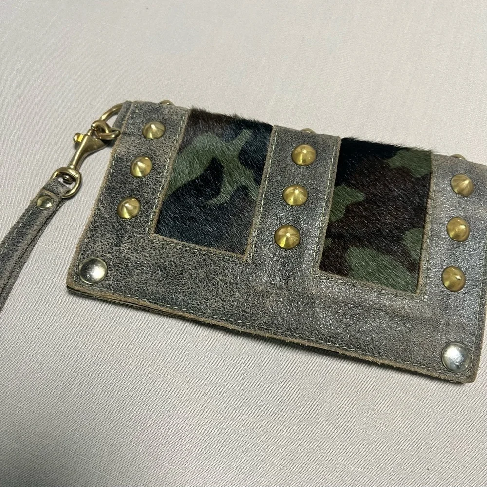 Maya Moon Handmade Recycled Leather Clutch Wallet Wristlet + Card Holder